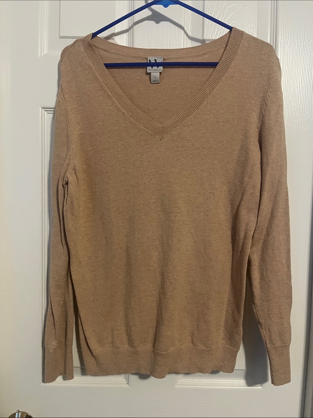 Worthington Women's V-Neck Sweater in Camel